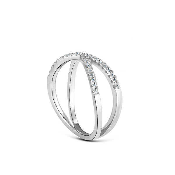 Moissanite 925 sterling silver ring dammode X-formad korsring damkorsring