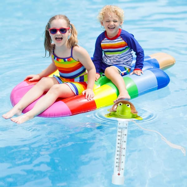 Swimmingpool termometer, vandtermometer med snor, swimmingpool termometer, ubrydelig, flydende termometer til isbad,