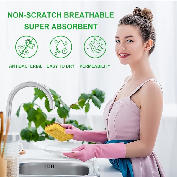 12-pack svamp (kokosnöt) Naturligt kök Biologiskt nedbrytbart Eco Anti-Scratch Komposterbart Cellulosa Sisal och Kokosnötskal Skrubbsvamp