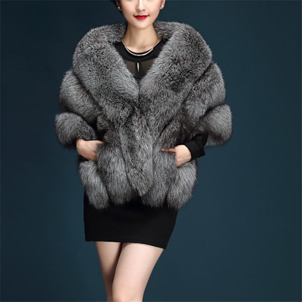 Kvinder Vinter Kunstpels Wrap Sjal Brude Shrug Cape 145*45cm