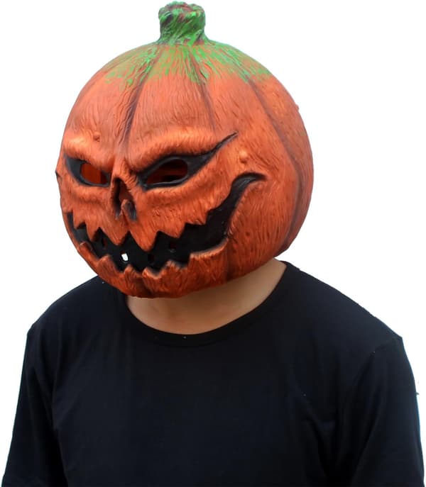 Halloween-festdekorasjon Gresskar Latex Hovedmaske