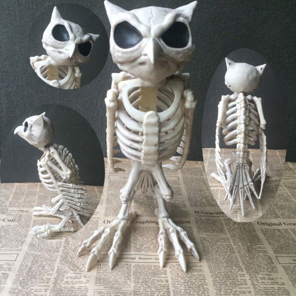 Skeleton Owl Horror Animal Dress Up Props Tricky Toy Haunted House Bones Halloween Skeleton (1 piece)