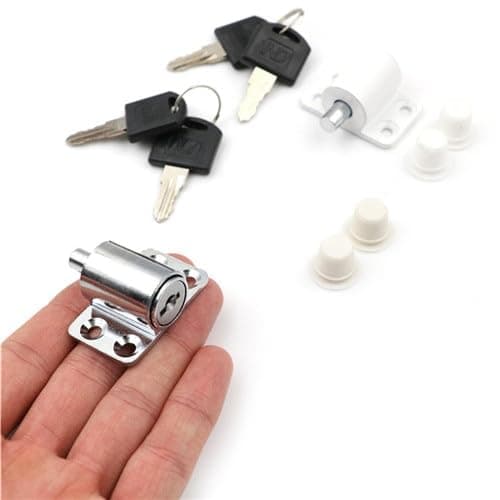 Sikkerhed Børnesikring til Skydedør Patio Vindue Bolt Lås Push Lock - (Farve: Hvid)
