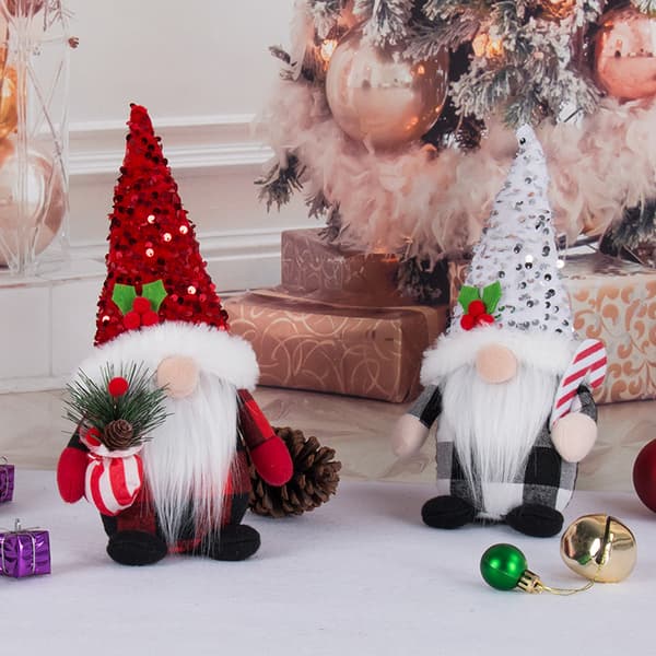 2 Pakke Jule Nisse Plysj Elf Dukke Julepynt