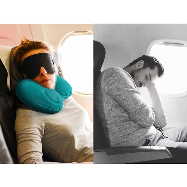 Uppblåsbar Resepudde, Nackkudde för Resor, Uppblåsbar Nackkudde för Resor, Flygplanskudde, Uppblåsbar Kudde, Flygplans Nackkudde, Midja,