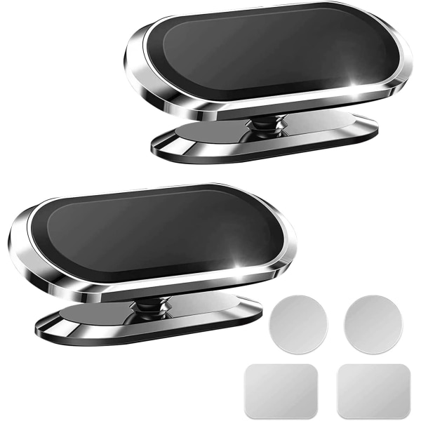 2-pack magnetisk biltelefonhållare, 360° rotationsmagneter Mobiltelefonfäste, Universal Mobiltelefonhållare för bilar Dashboard för iPhone 13 12 11 XS