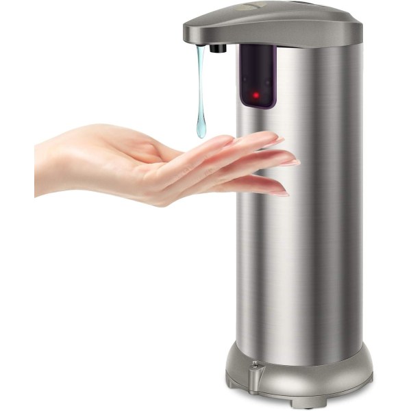 (Rostfritt stål) Automatisk tvålautomat med infraröd rörelsesensor, vattentät bas och justerbar strömbrytare Lämplig för badrum, kök, hotell,