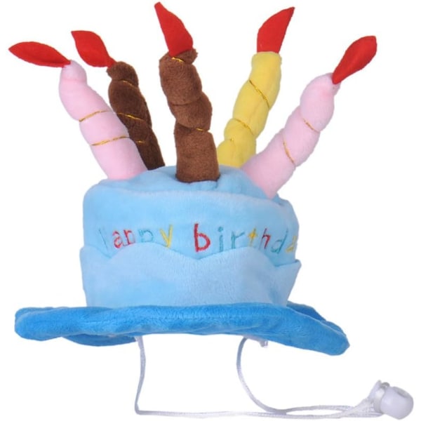 Hund födelsedag hatt med tårta ljus Design Party kostym tillbehör