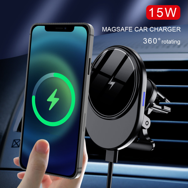 D8 magnetisk bil trådløs oplader passer til Apple mobiltelefon