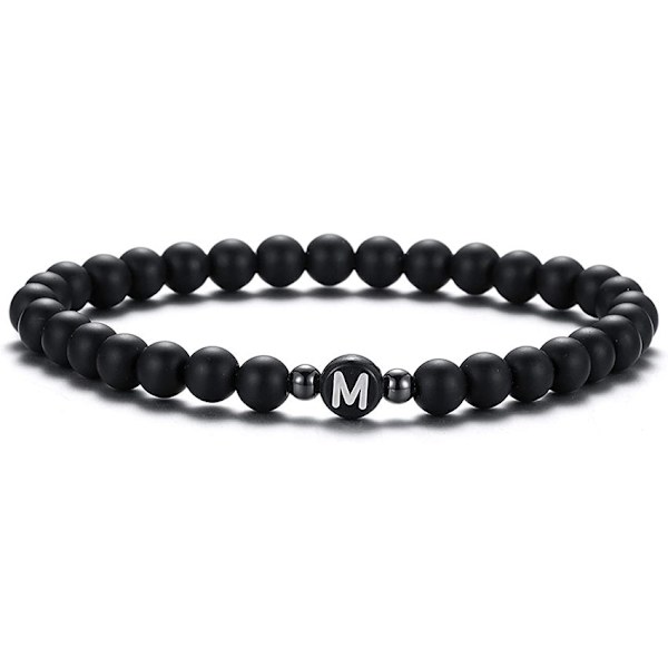 6MM sort mat sort obsidian perlekæde armbånd personligt par armbånd