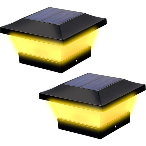 Vanntett LED solcelle stolpe lys for utendørs hagestolpe for 10x10cm trestolpe, terrasse, gjerde (1 stk)