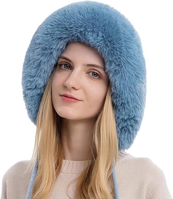 Dame Vinterhatte Varm Hætte Vinter Balaclava Pullover Strikket Hat Vinter Balaclava Pullover Strikket Hat(blå)