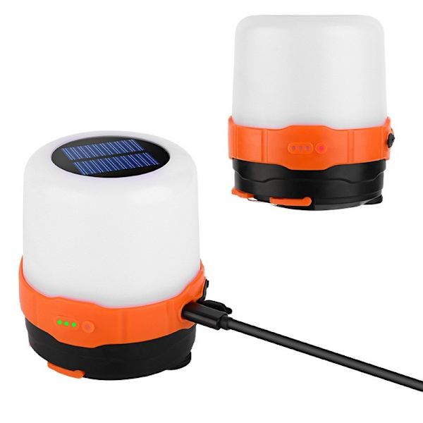 Solcellscampinglampa handvevad lampa USB uppladdningsbar campinglampa LED upphängbar tältlampa