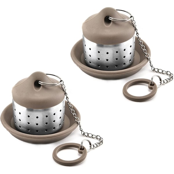 Teinfuser för löste, 2-pack rostfritt stål tesil tekula sil teinfuser