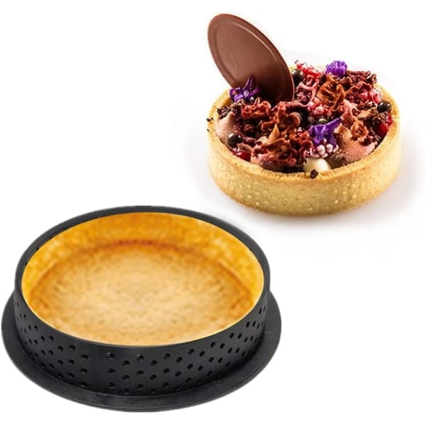 8 kappaletta piirakkamuotti (musta)