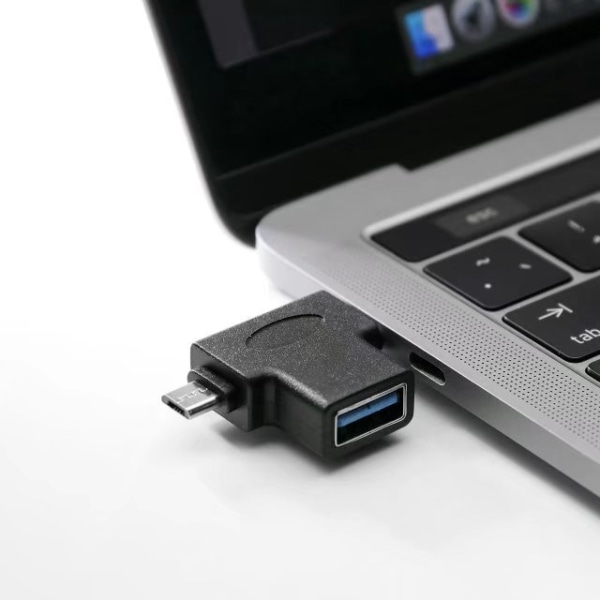 2 kpl OTG-muunnin 2-in-1 USB 3.0 - Micro USB ja USB C -uros - USB 3.0 -naaras - Micro USB -uros