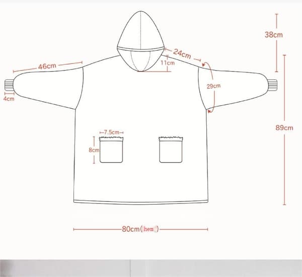 Varm og kald oversized hettegenser svart