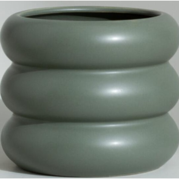 Kreativ enkel cirkel vase dekoration keramisk blomsterpotte til hjemmet (HP-T-2 mørkegrøn)