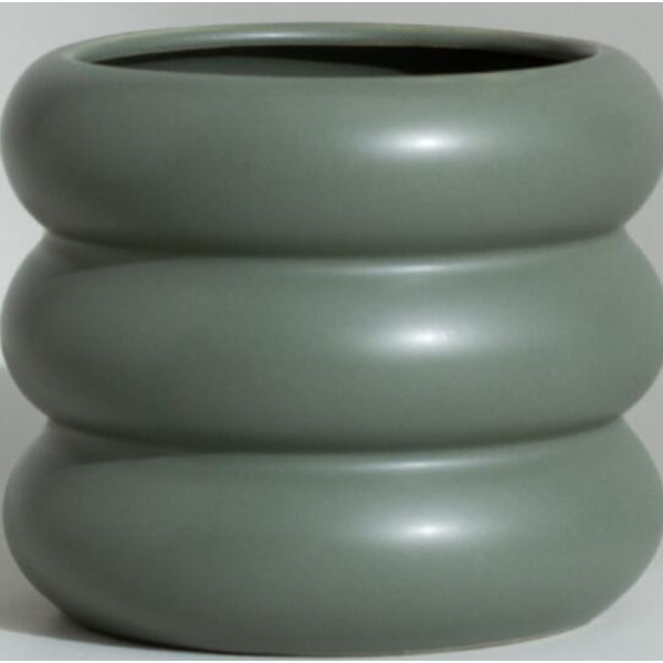 Kreativ enkel sirkel vase dekorasjon Keramisk blomsterpotte for hjemmet (HP-T-2 mørkegrønn)