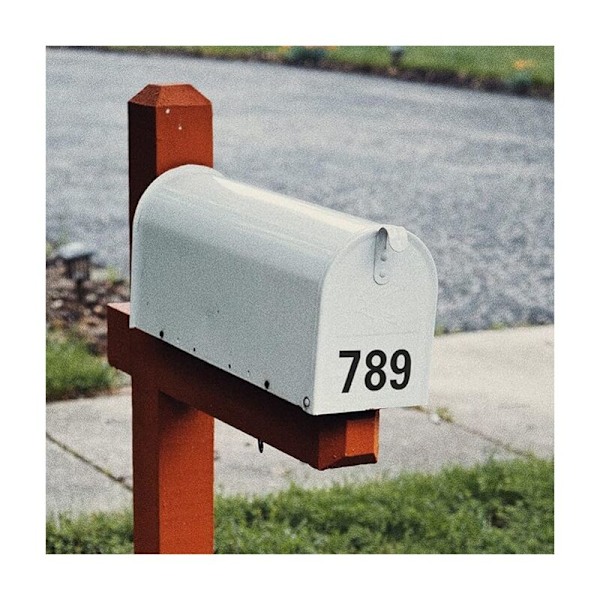 30 stk. 3\" Postkassestickers Tal 0-9 til Udendørs Skilte Døre Vinduer Biler Adressenumre (Sort)