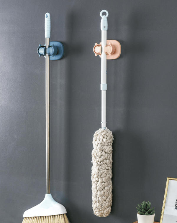 Grøn moppevægmonteret krog holder hane rack moppe krog moppe krog køkkenarrangør MOP pincet værktøjer