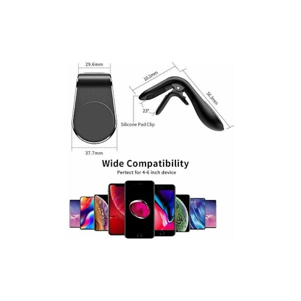 Magnetisk biltelefonholder, 2 roms telefonholder bil elsker bilmagnet på ventilasjonsgitter for iPhone Samsung Huawei Xiaomi og de fleste smarttelefoner