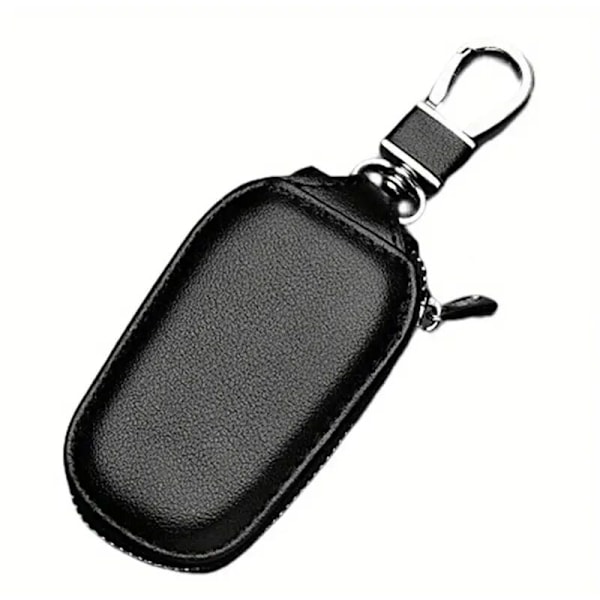 1 Bilnyckelhållare, Retro PU Läder Bilnyckelfodral med Dragkedja, Nyckelfodral för Män