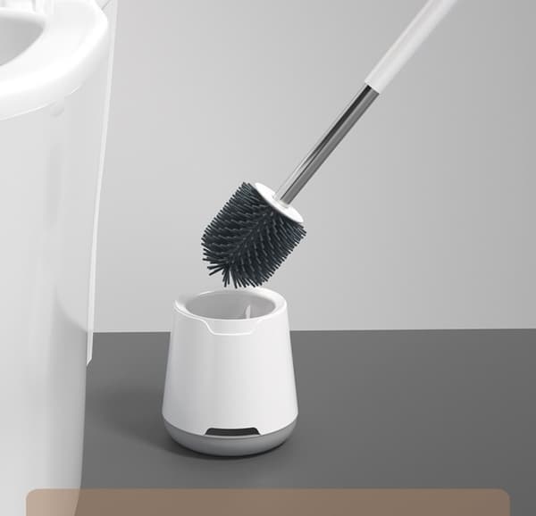 Toiletskrubbe og plungersæt, 2 i 1 toiletskrubbe plungersæt med holder, badeværelsestilbehørssæt med holder til rengøring