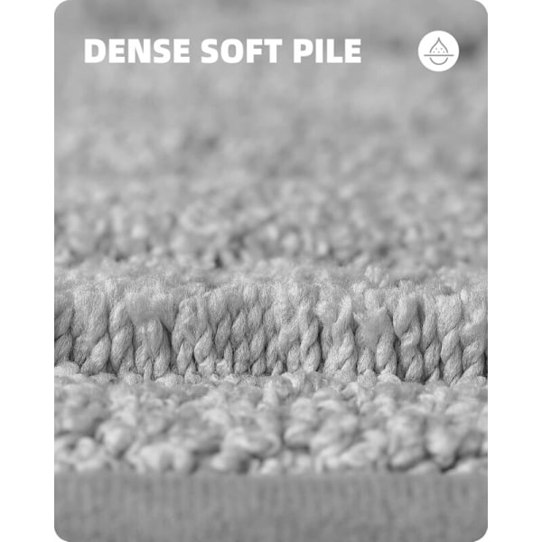 Grå skridsikker bademåtte, absorberende badeværelsestæppe, blød mikrofiber brusemåtte, maskinvaskbar