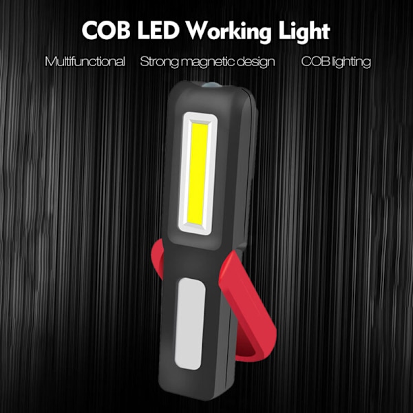 Genopladelig COB LED arbejdslampe med USB med magnetisk base, bærbar lommelampe, natlampe, udendørs ophængningskrog, campinglampe