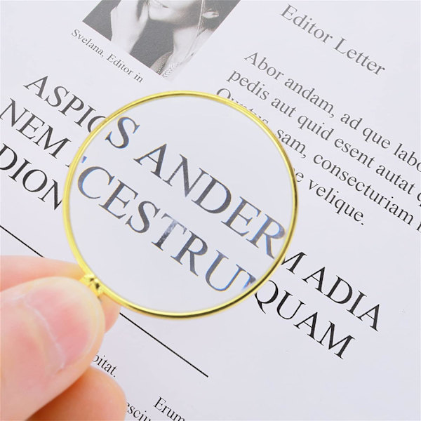 2-pack förstoringsglas halsband, 5x förstoringsglas hänge med 1,65\" diameter glaslins och 17,8\" lång legering kedja för läsning, bibliotek, zoomi