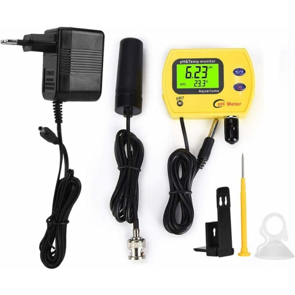 Vattenkvalitetsanalysator Vattenkvalitetsmonitor Bärbar pH-testare Hög noggrannhet PH-mätare Skärm (220V EU-adapter)