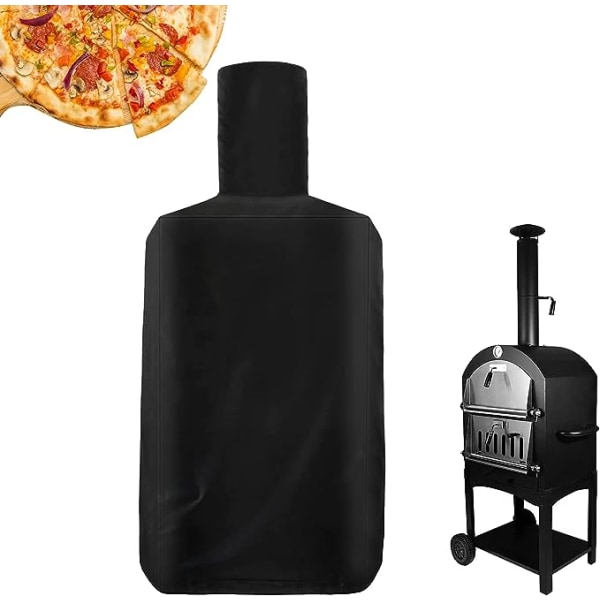 Pizza oven cover (black, 160 * 68 * 63cm), outdoor pizza oven protective cover, heavy-duty waterproof, dustproof, windproof, UV resistant