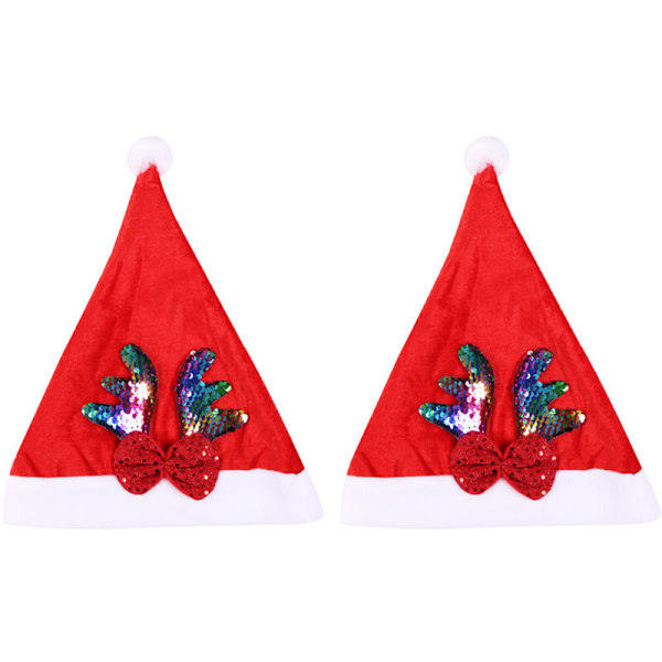Tomteluva med glitter, 2 stycken, Julhattar för tonåringar och barn, Jultillbehör, ståtillbehör