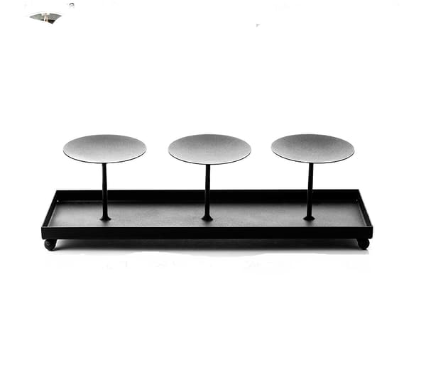 Julelysestake i metall, smidd jern, bordpynt, restaurantdekorasjon, lysestake, ornament