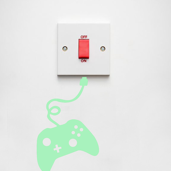 Luminous Game Machine Switch Stickers Väggdekaler Mural Dekaler för Sovrum Vardagsrum TV Vägg