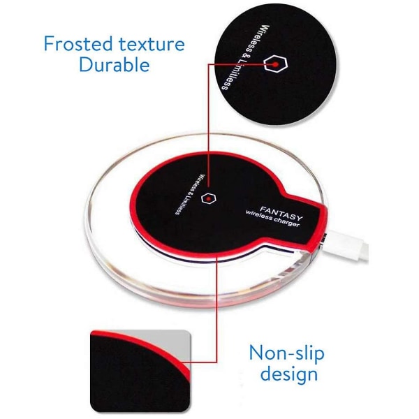 2 stk 5W Qi trådløs lader, Qi bærbar universell trådløs ladepute kompatibel med Apple Iphone X/iphone 8/8 Plus