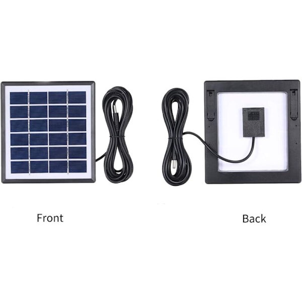 Solcelledamlufter 1.5W, 6V 0.5 L/Min - 0.9 L/Min, Plug-in Solcelleoksygenpumpe 3600 mAh, Akvariumlufter, Stille, med Luftsteinslange, for Dammer/Hage
