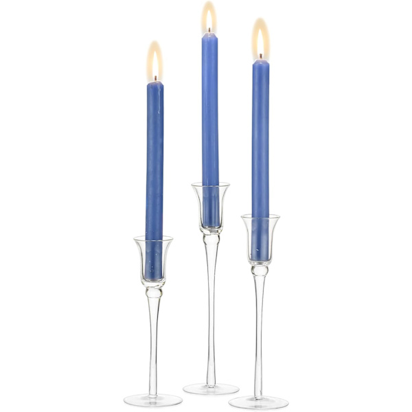 Ljusstakar Glas Klar - Höga Ljusstakar Kristall Set om 3 för Koniska Ljusstakar Modern Dekor Elegant Evenemang Fest Bröllop Bordsdekoration Jul
