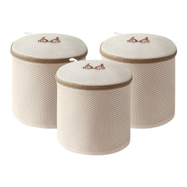 Vaskepose for undertøy, 3-delt klespose for beige BH, vaskemaskin vaskepose vaskenett egnet for vask av undertøy, Chausset