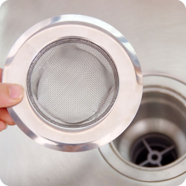 2 stk filter i rustfritt stål for vask, avløpsplugg, filter for avløp, kurv for bad, avløpsplugg, filter for avløp, vask i rustfritt stål