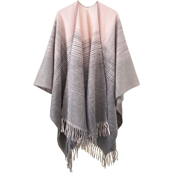 Kvinners trykte kappe reversibel skjerf oversized sjal cardigan genser kvinners sjal