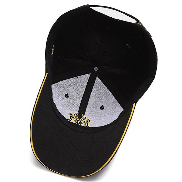 Sort Gul Broderi-Justerbar Baseball Cap Golf Hat Motorcykel Trucker Cap Strapback Cap til Mænd og Kvinder