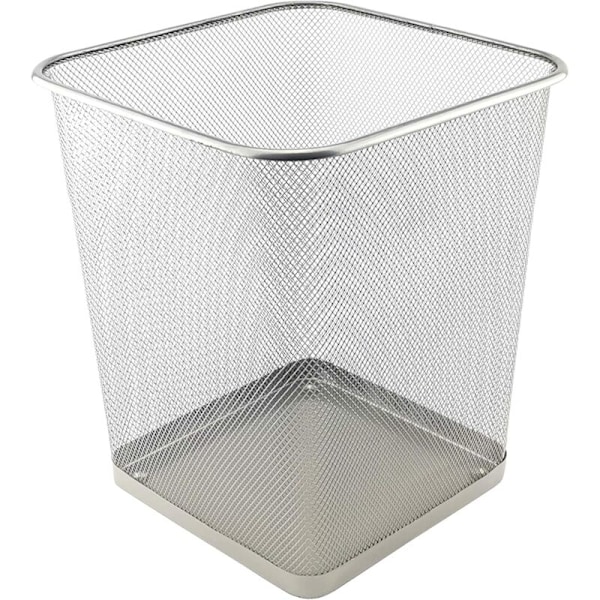 Bureau 18L-Silver papperskorg Metall Metall Metall Papper, Korgar för kontor, sovrum, metall papperskorg