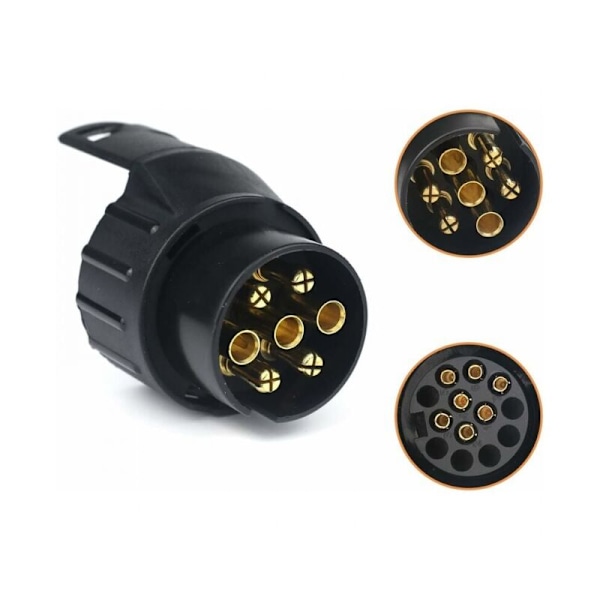 7/13 Adapteri Perävaunu 7 -> 13-nastainen liitin Puu Lehti 7-napainen A 13-PIN autoperävaunulle, traktorille, asuntovaunulle, pyörätelineelle