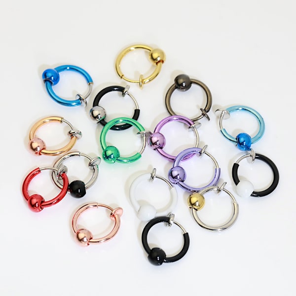 1 par klipsringer med avtagbare perler 13 mm diameter