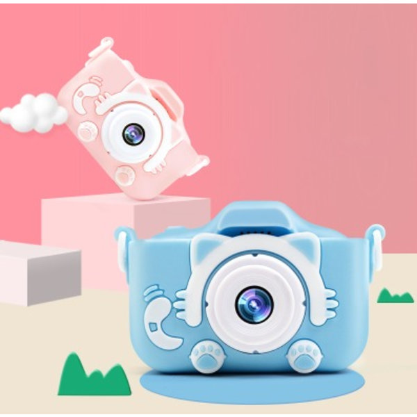 Blå barnkamera, 2,0 tum digital barnkamera för 3 4 5 6 7 8 9 10 år gamla pojkar och flickor, Anti-Drop 1080P HD-kamera för barn, jul födelsedag