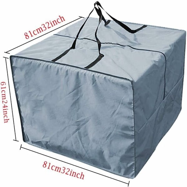 Oppbevaringspose for puter - Slitesterk oppbevaringspose for 210D hageputer, oppbevaringstrekk for Éclair utendørs pute med håndtak og kapasitet 81 x 81 x 61 C