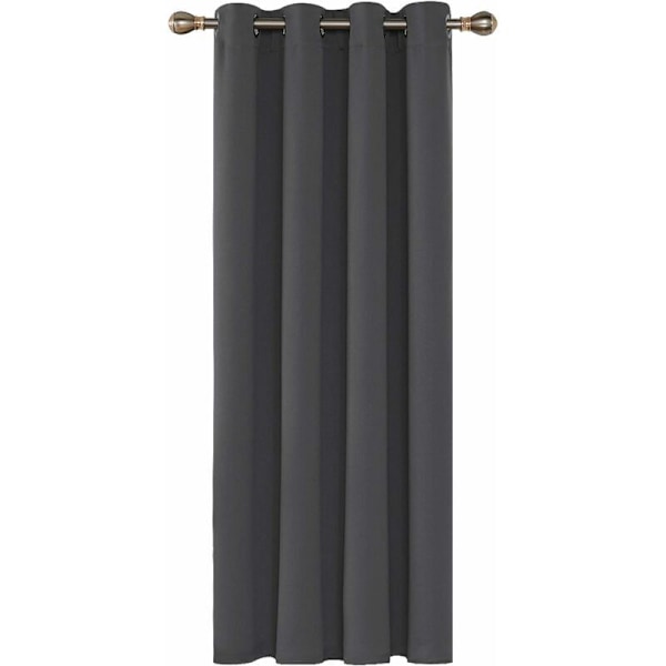 Termisk Isolerede Mørklægningsgardiner, 140x240 CM (Bredde x Højde), Gardiner til Stue og Soveværelse, Moderne Design med Øjer, Mørkegrå, 1 Styk