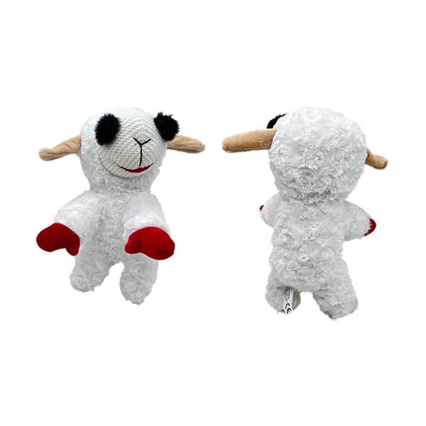 Pet Plush Dog Toy, Lamb Chop, White/Brown